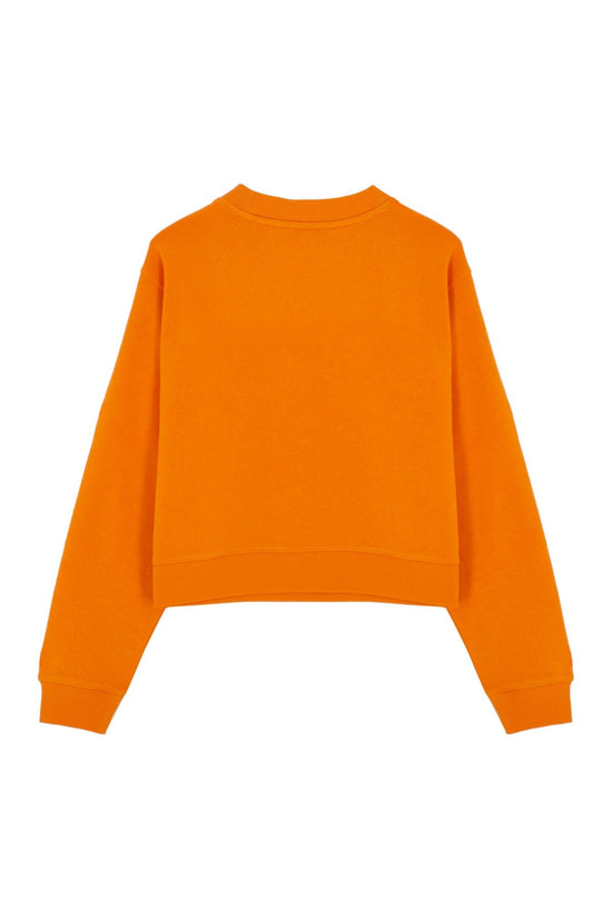 Cotton Crewneck Sweatshirt - Persimman Orange