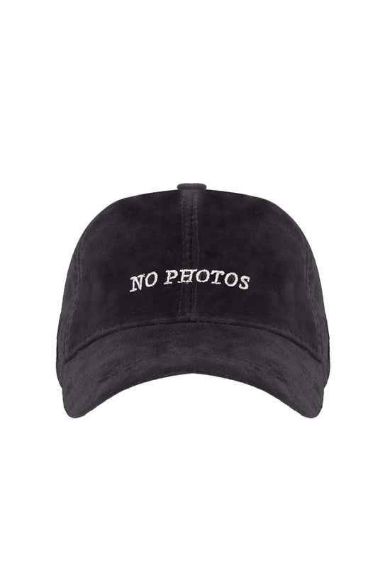 No Photos Please Suede Leather Hat