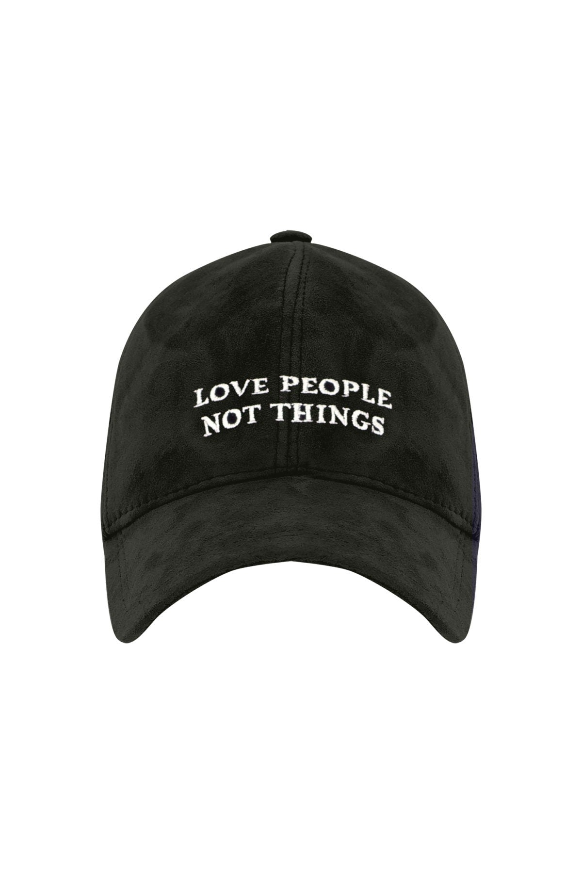 Love People Not Things  Süet Deri Şapka  - Koyu Yeşil