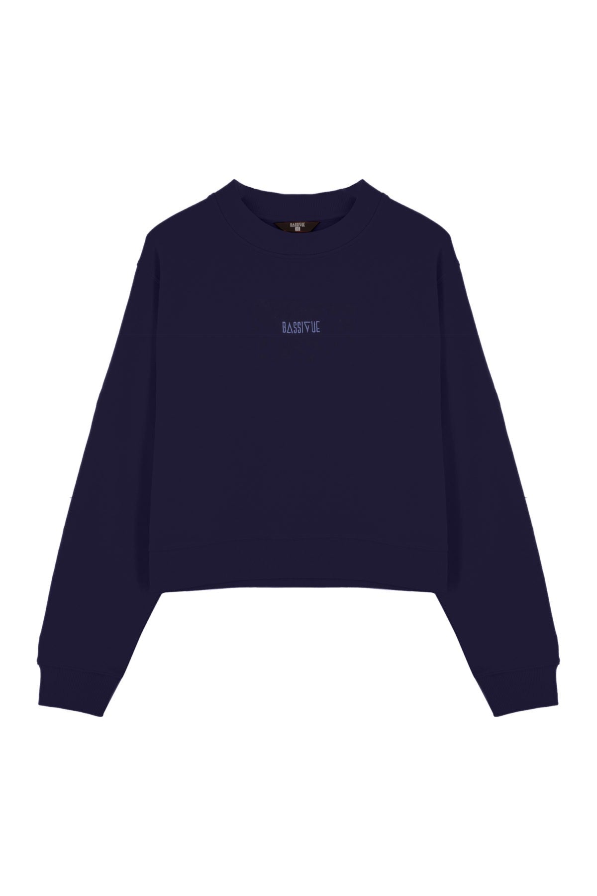 Pamuklu Bisiklet Yaka Sweatshirt - Koyu Lacivert