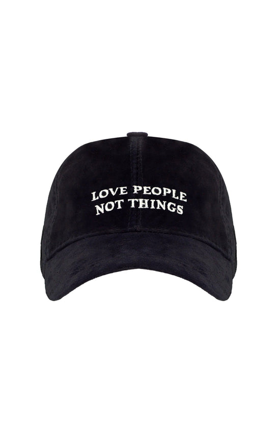 Love People Not Things Suede Leather Hat