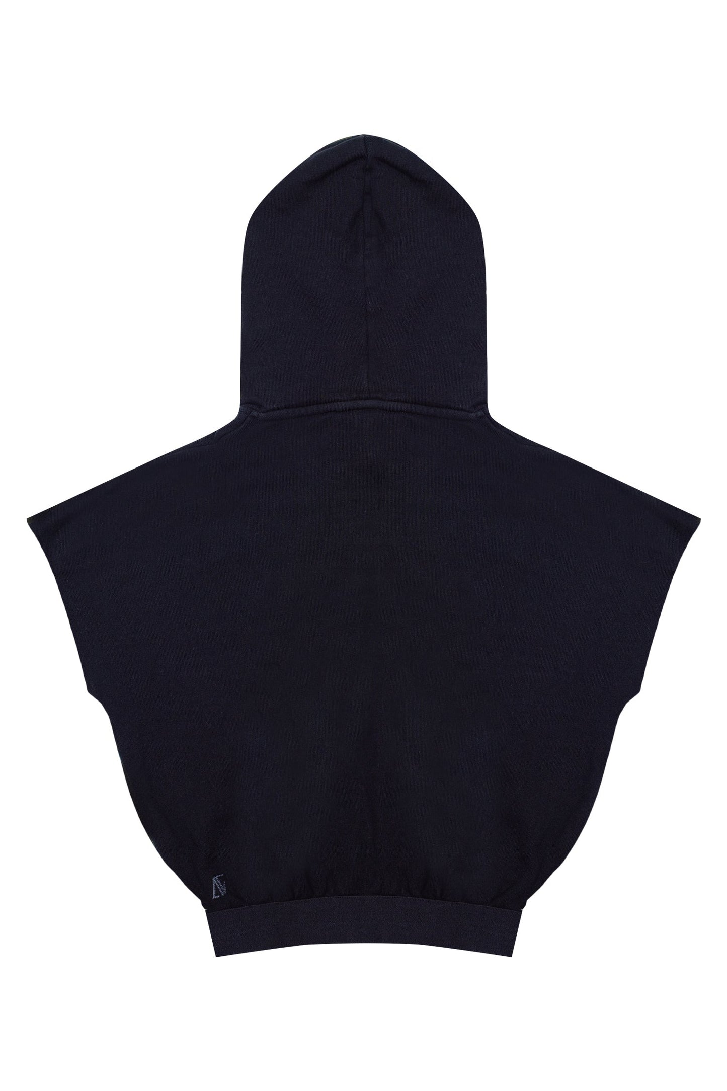 Rubber Black Crop Hoodie