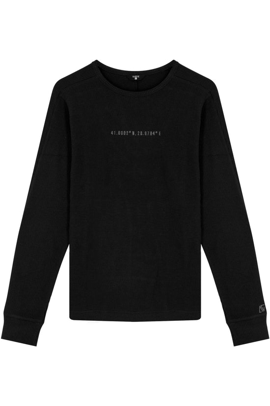 Waffle Sweatshirt - Siyah