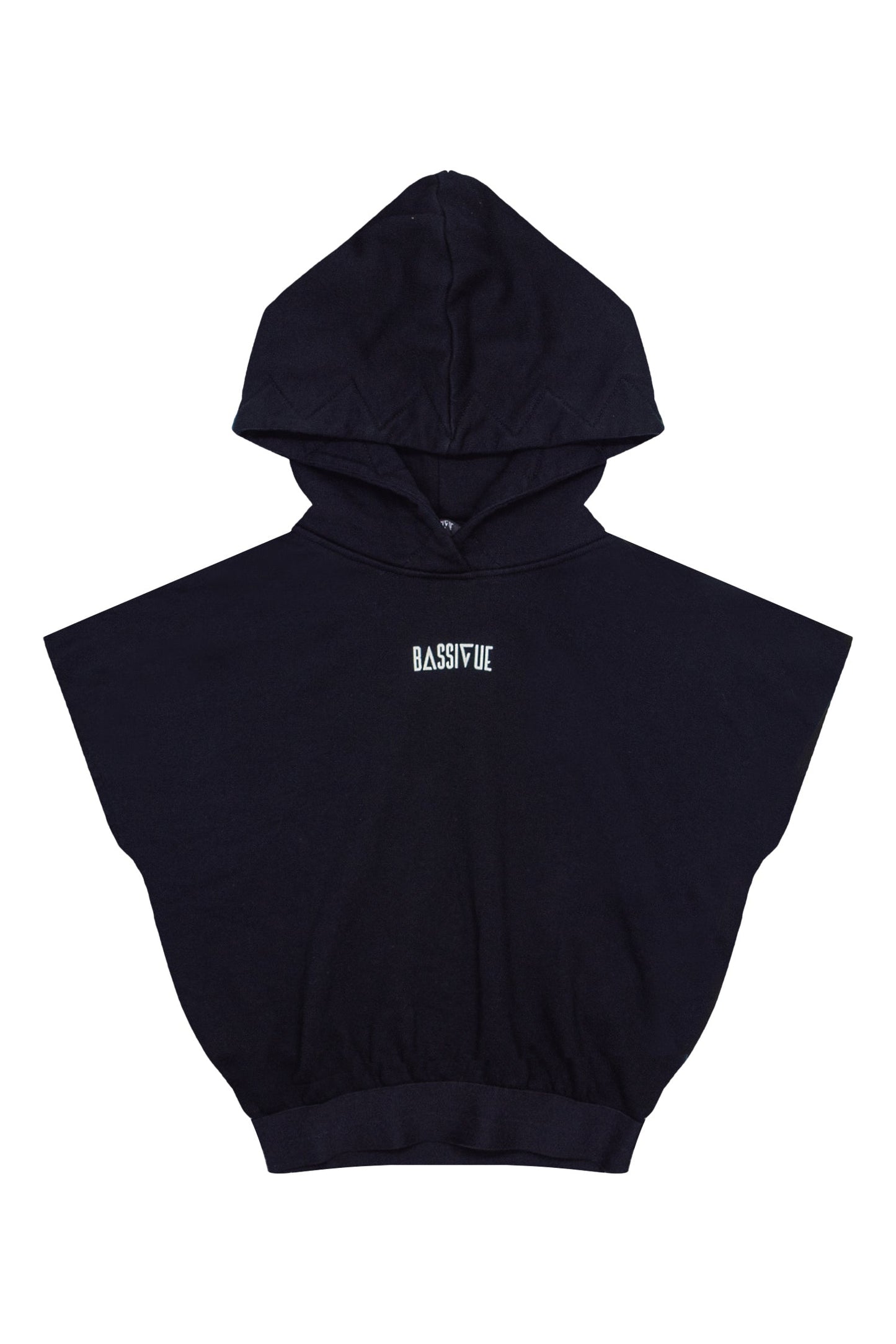 Rubber Black Crop Hoodie