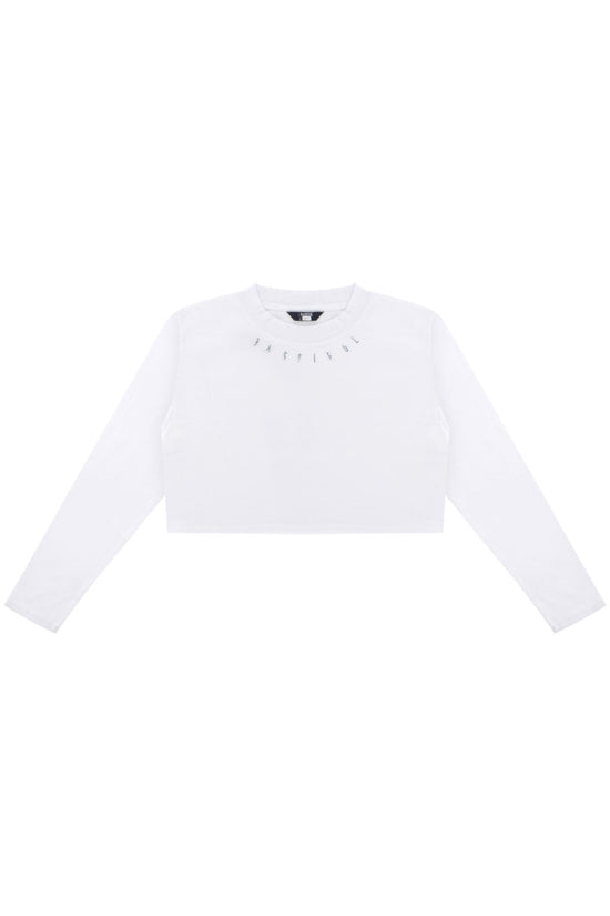 Cotton Crop Long Sleeve T-Shirt - White