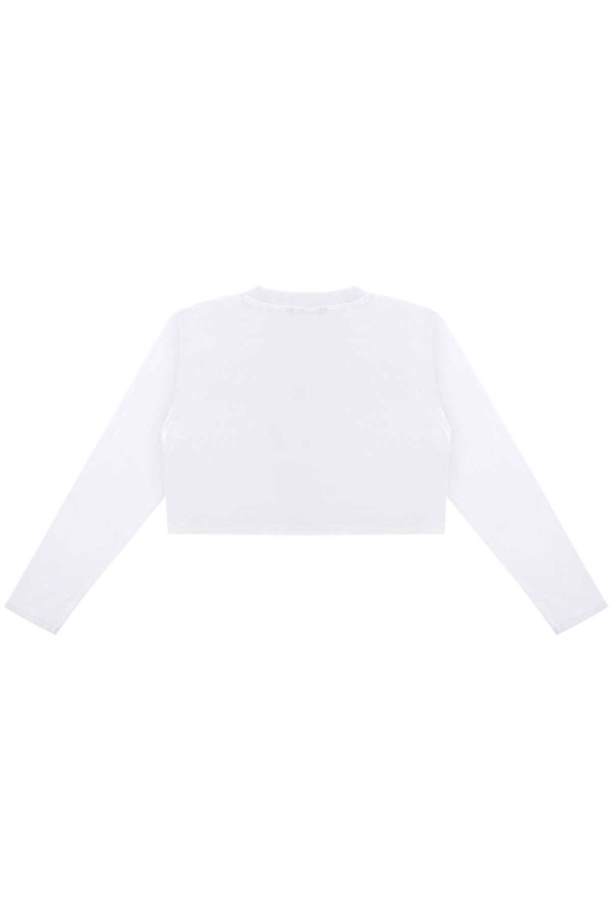 Cotton Crop Long Sleeve T-Shirt - White