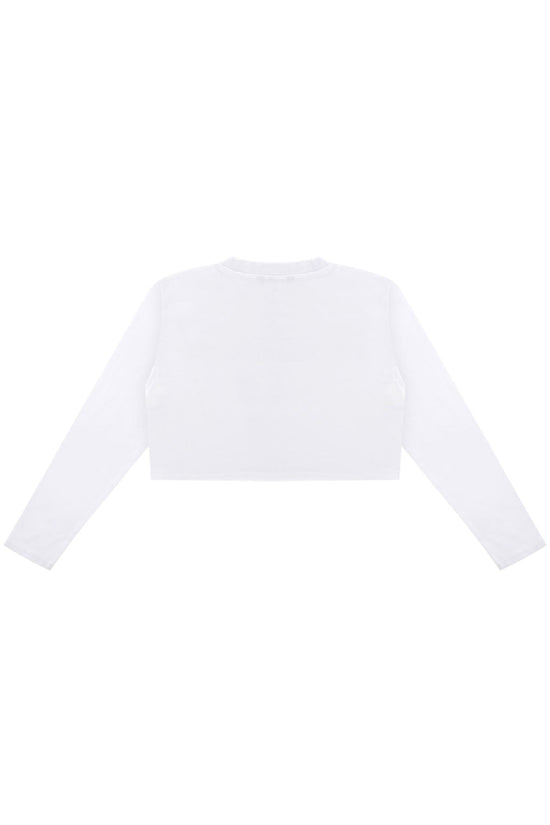 Cotton Crop Long Sleeve T-Shirt - White