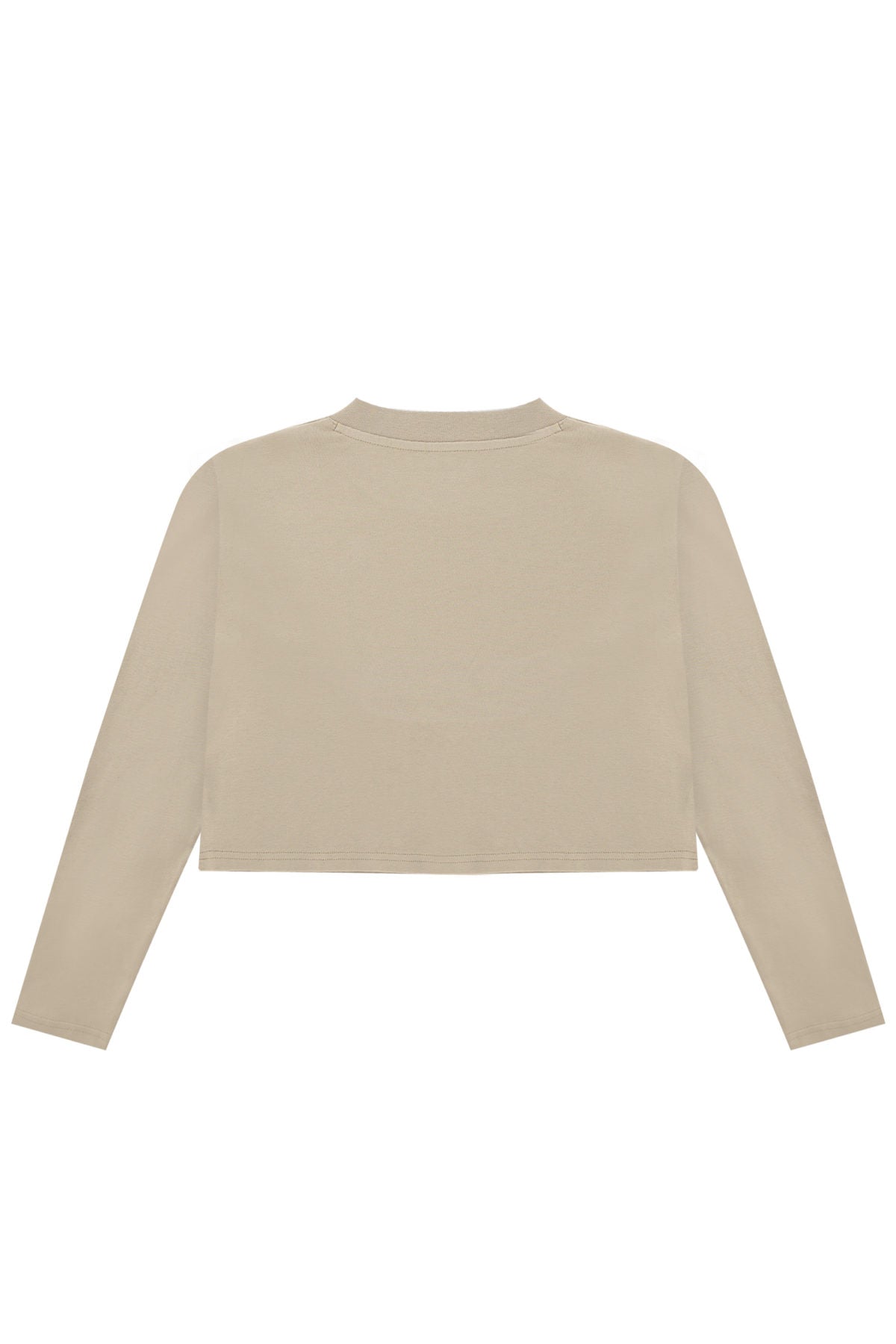 Load image into Gallery viewer, Cotton Crop Long Sleeve T-Shirt - Beige

