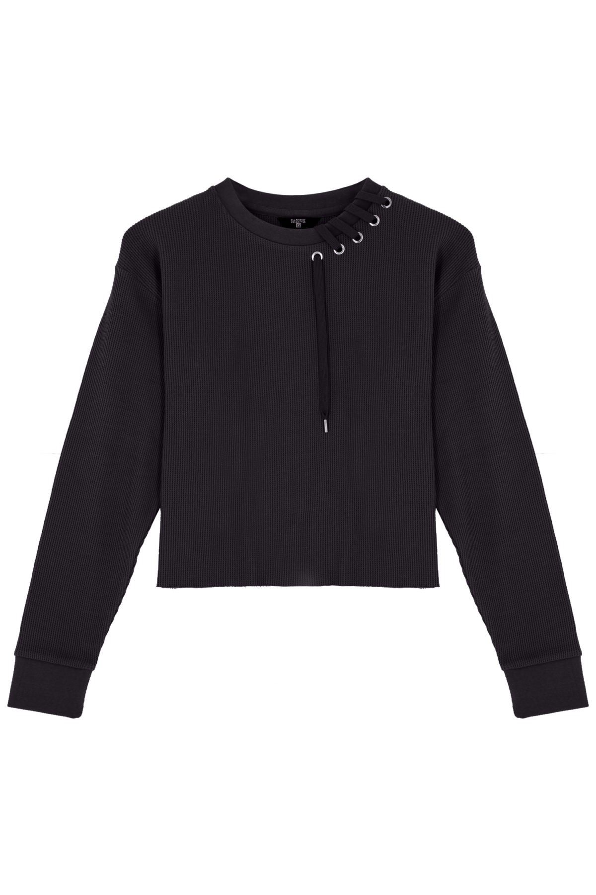 Waffle Sweatshirt - Black