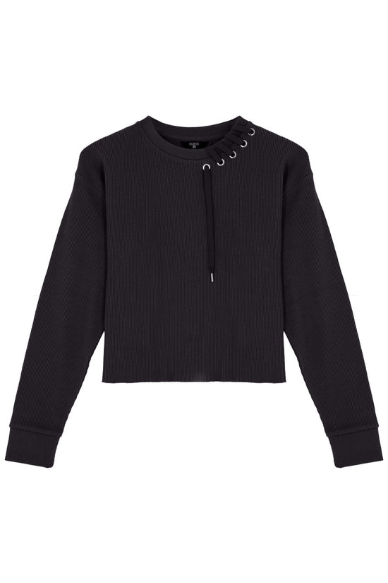 Waffle Sweatshirt - Black