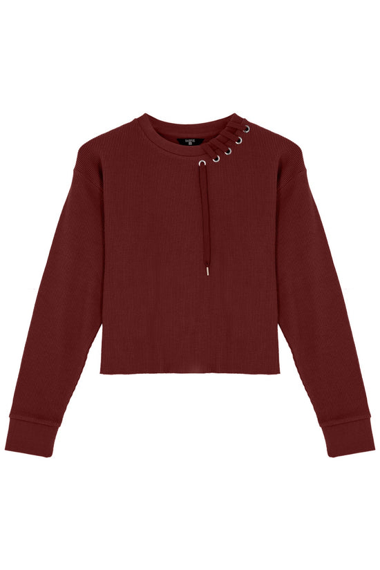 Waffle Sweatshirt - Fire Brick