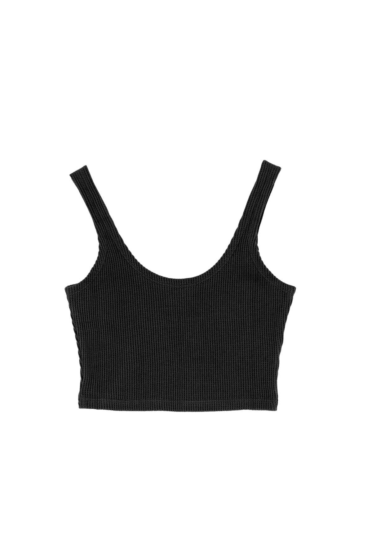 Waffle Tank Top - Black