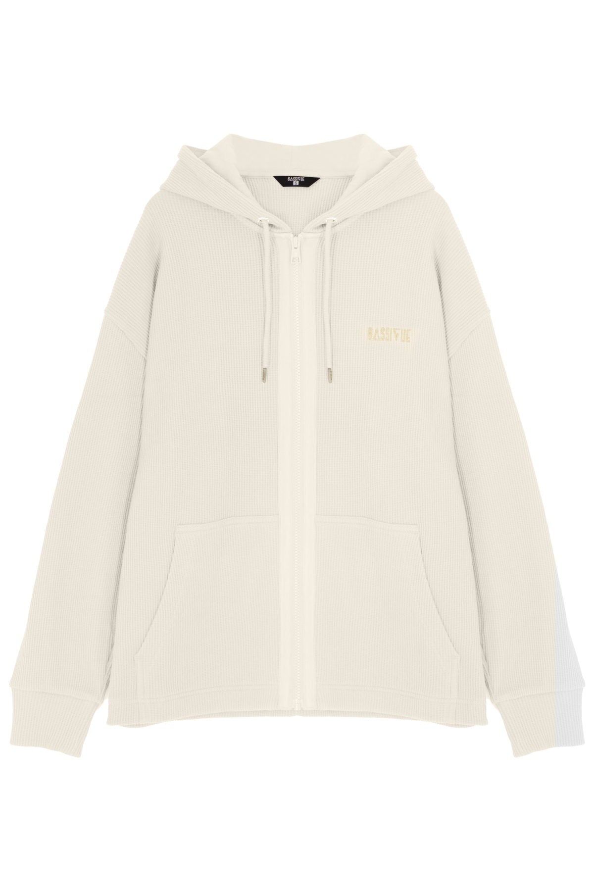 Waffle Zipper Sweatshirt - Eggshell