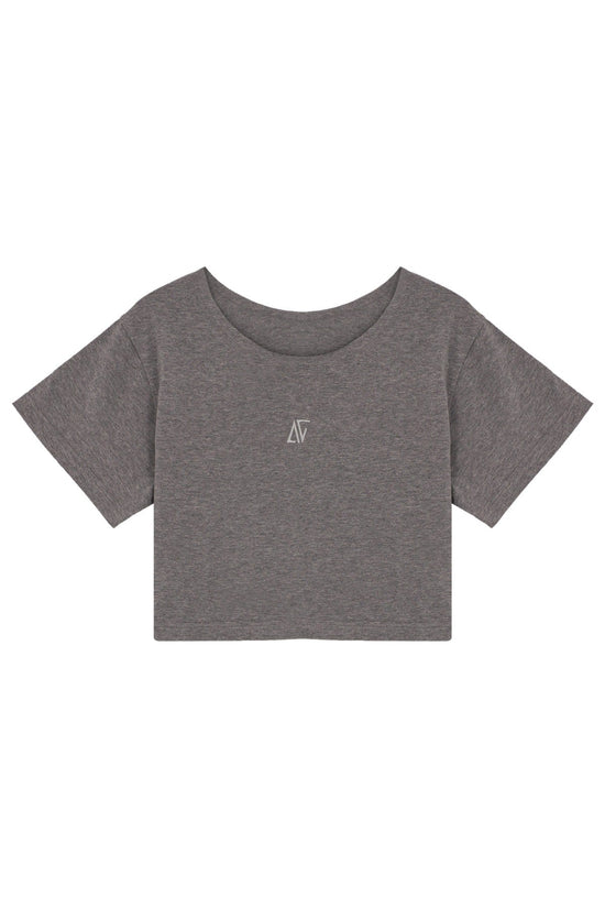 Crop T-shirt - Gri