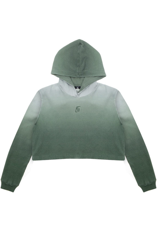 Waffle Hoodie - Green Ombre