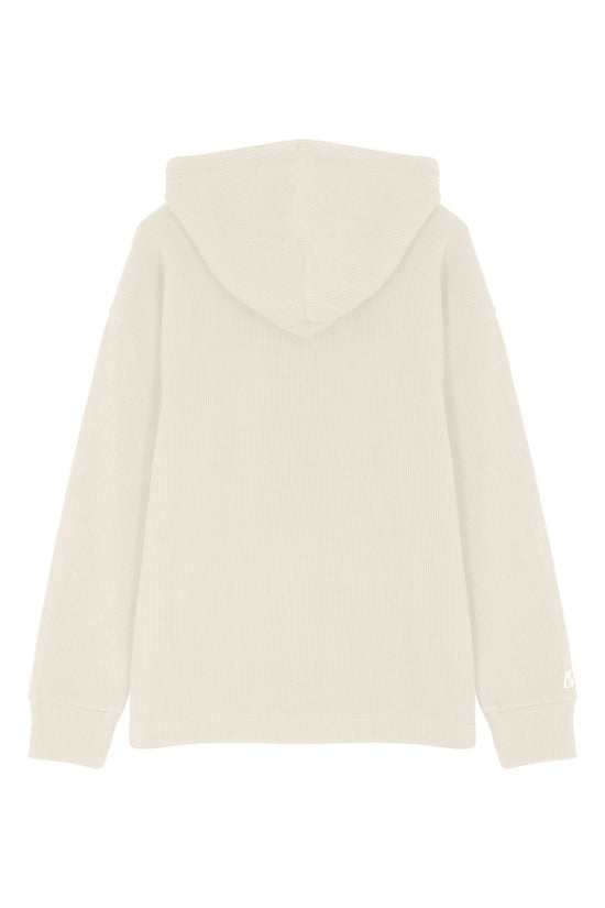 Waffle Zipper Sweatshirt - Eggshell
