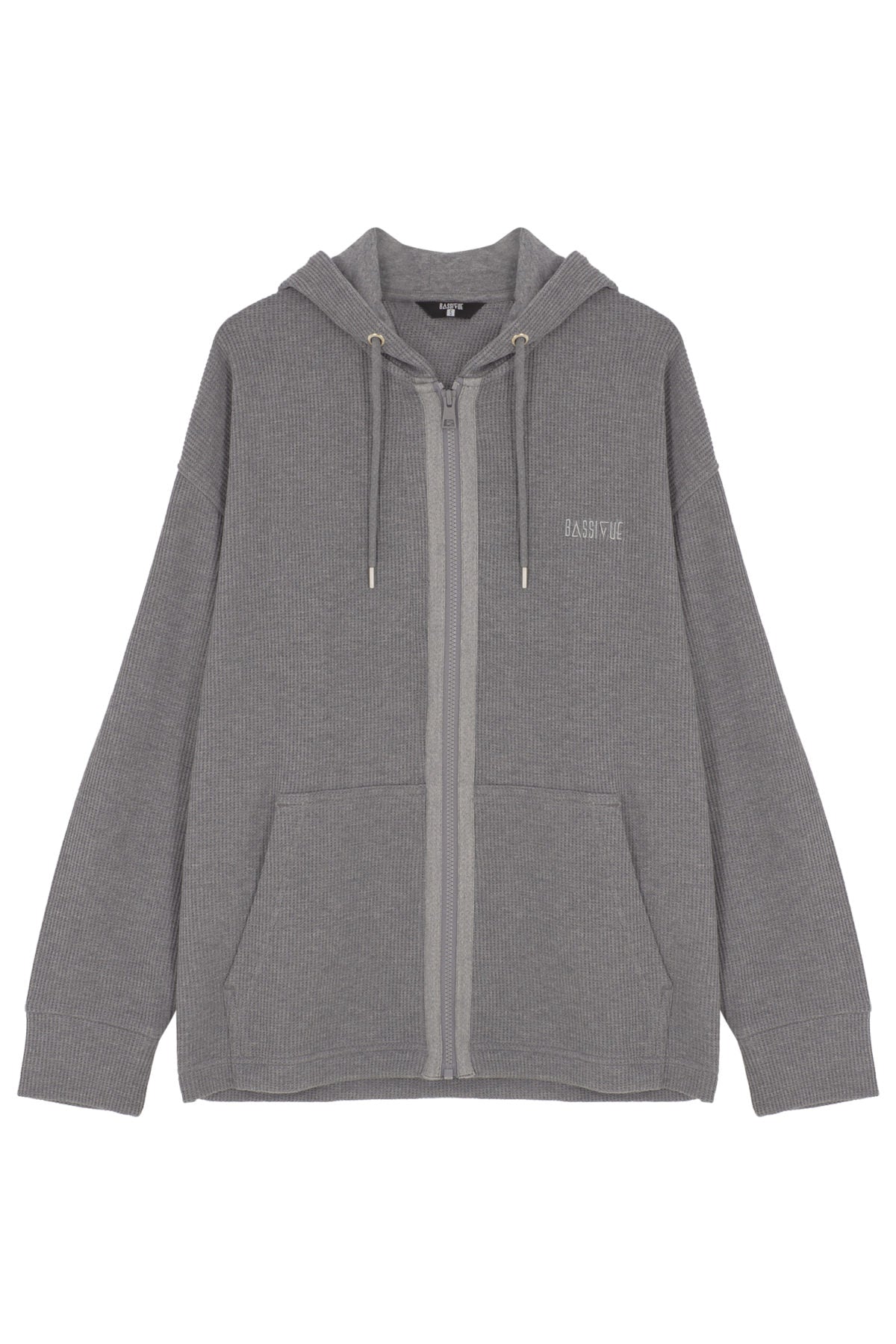 Waffle Zipper Sweatshirt - Grey