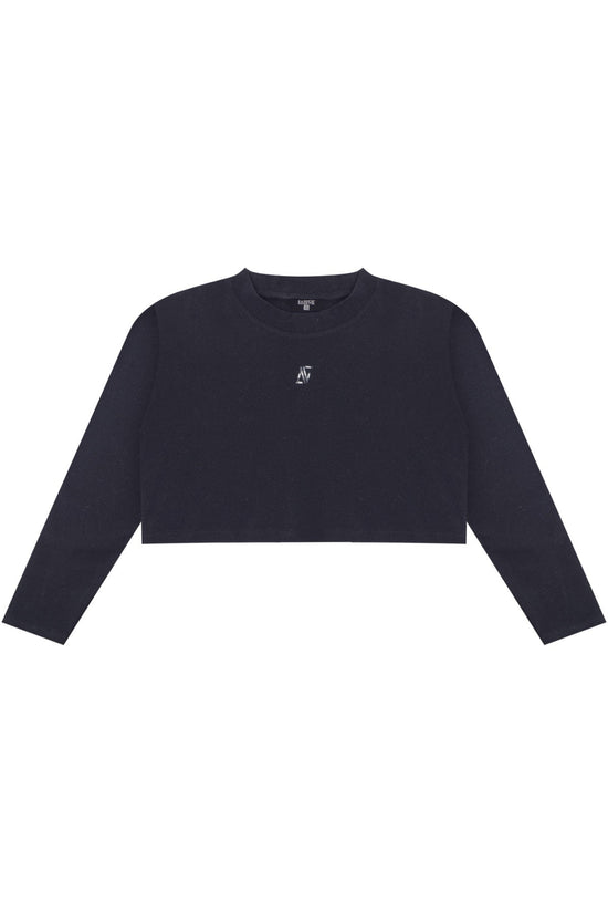 Cotton Crop Long Sleeve T-Shirt - Black