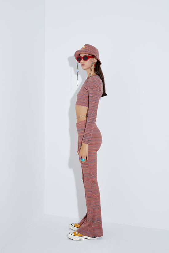 Knit Flare Sweatpants - Rainbow Azure
