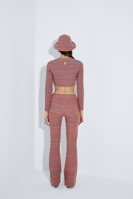 Knit Flare Sweatpants - Rainbow Azure