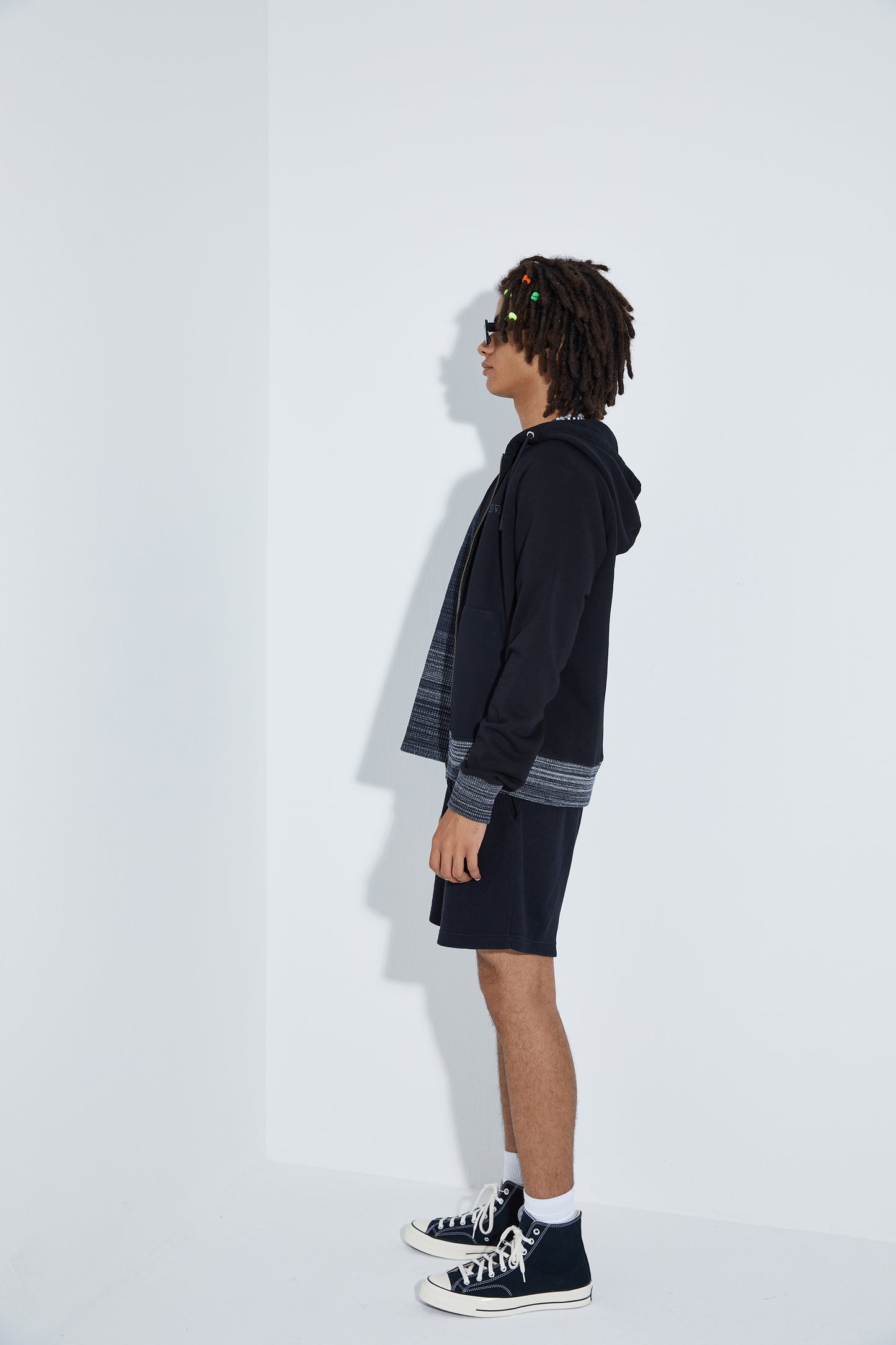 Knit Fermuarlı Sweatshirt - Siyah
