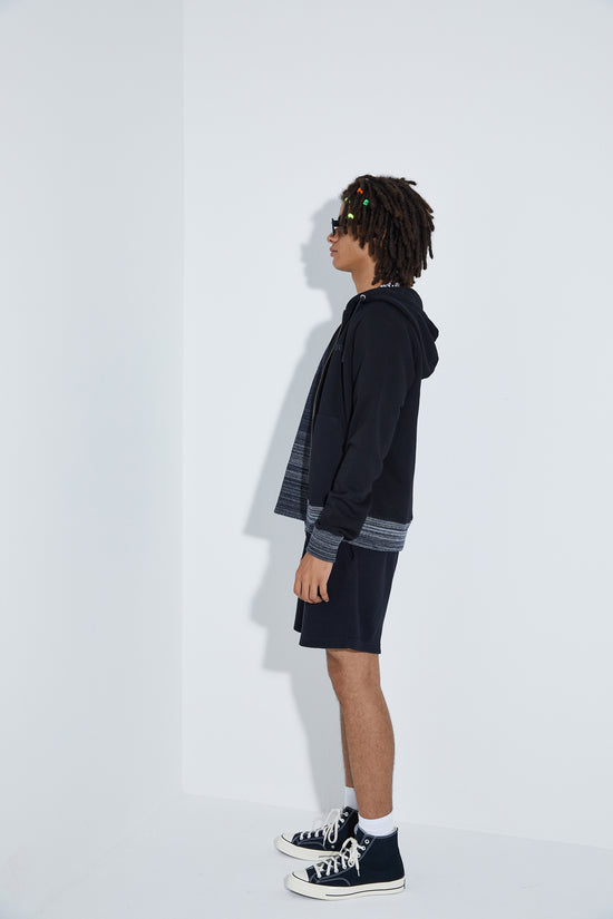 Knit Fermuarlı Sweatshirt - Siyah