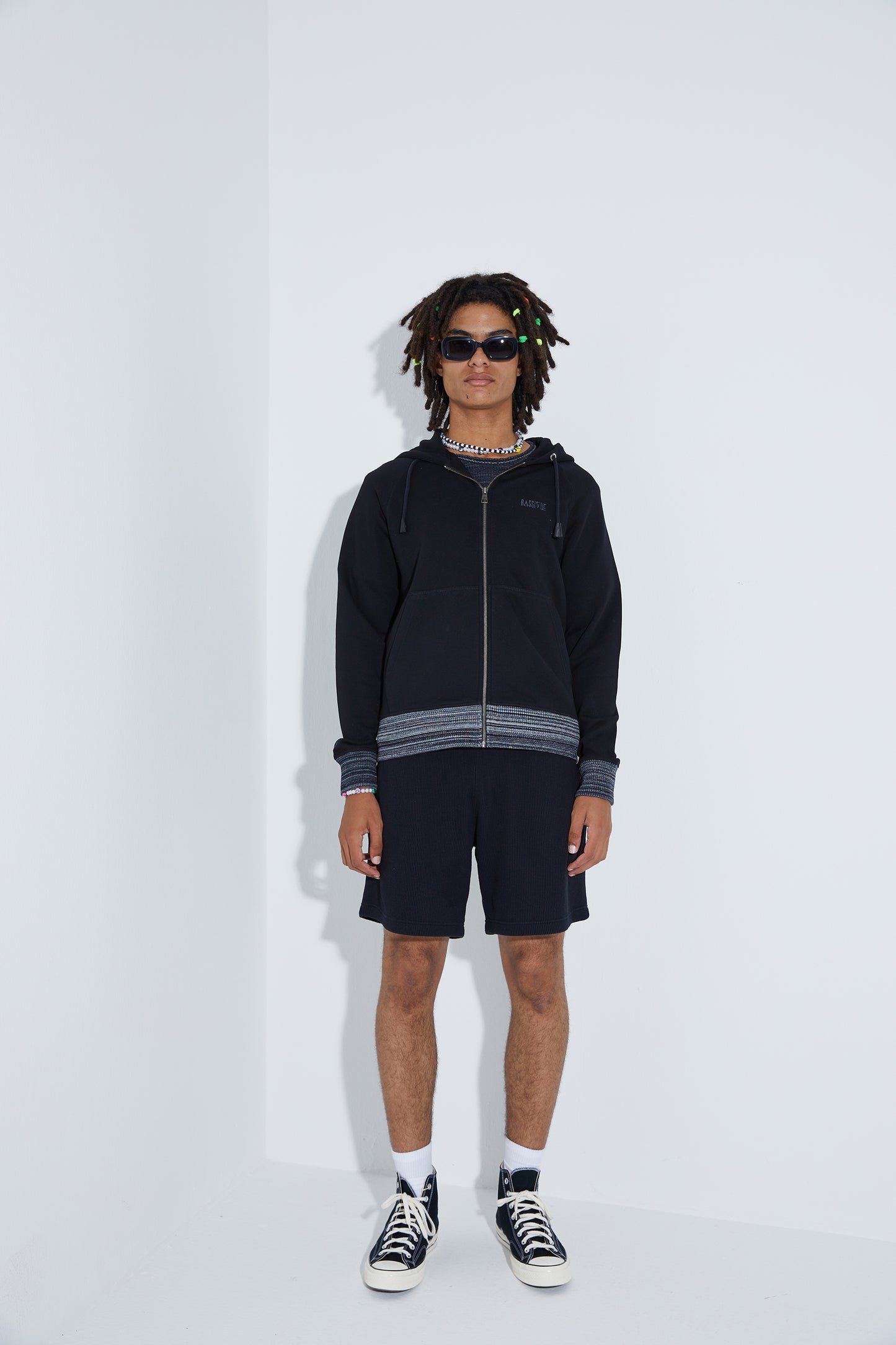 Knit Fermuarlı Sweatshirt - Siyah