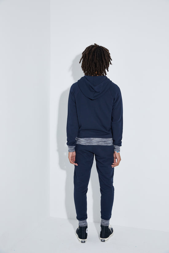 Load image into Gallery viewer, Knit Zipper Sweatshirt - Navy
