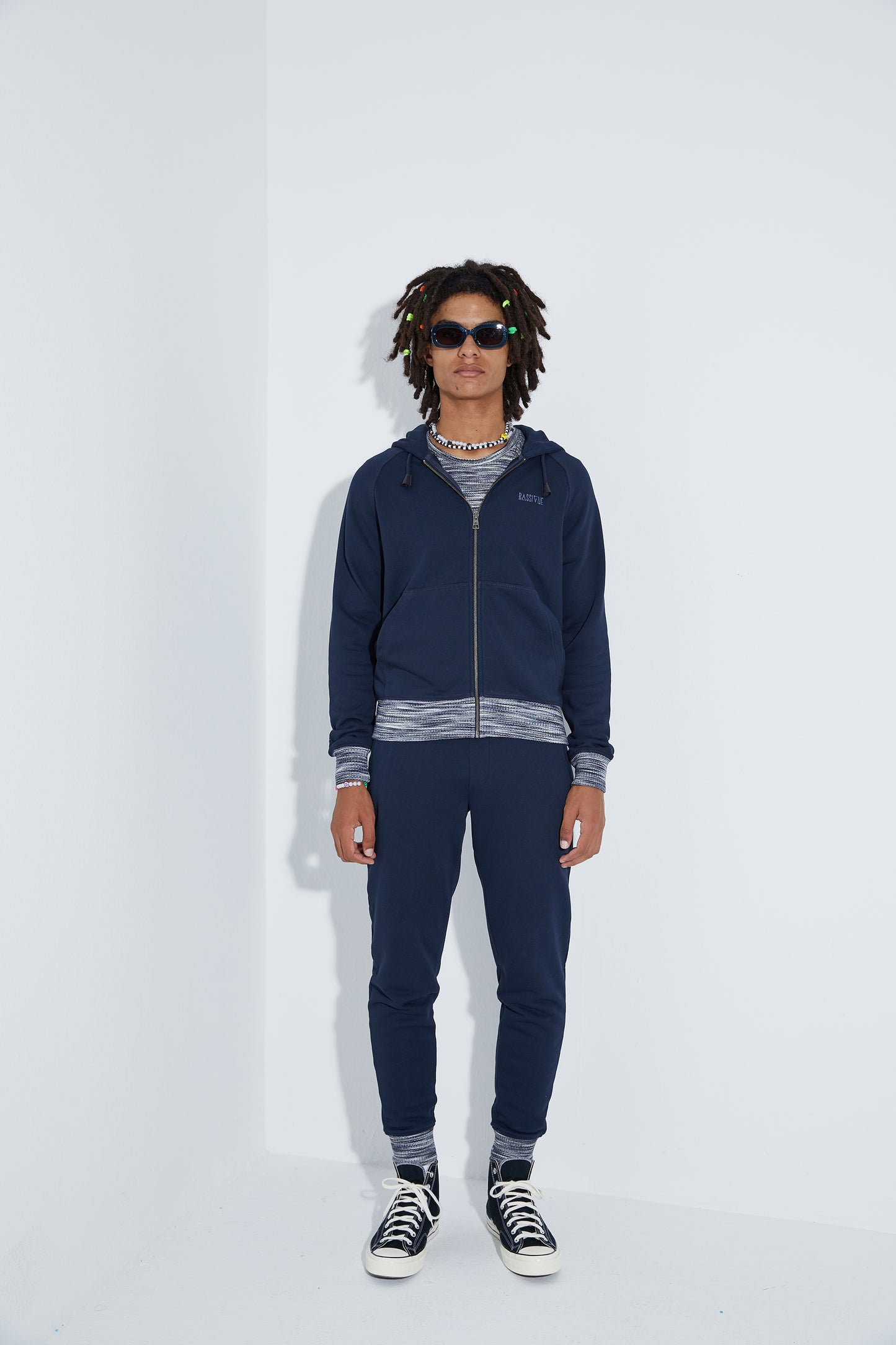 Knit Fermuarlı Sweatshirt - Lacivert