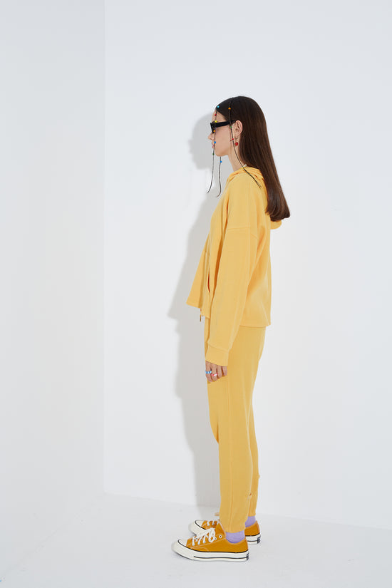 Waffle Oversize Sweatshirt - Sarı