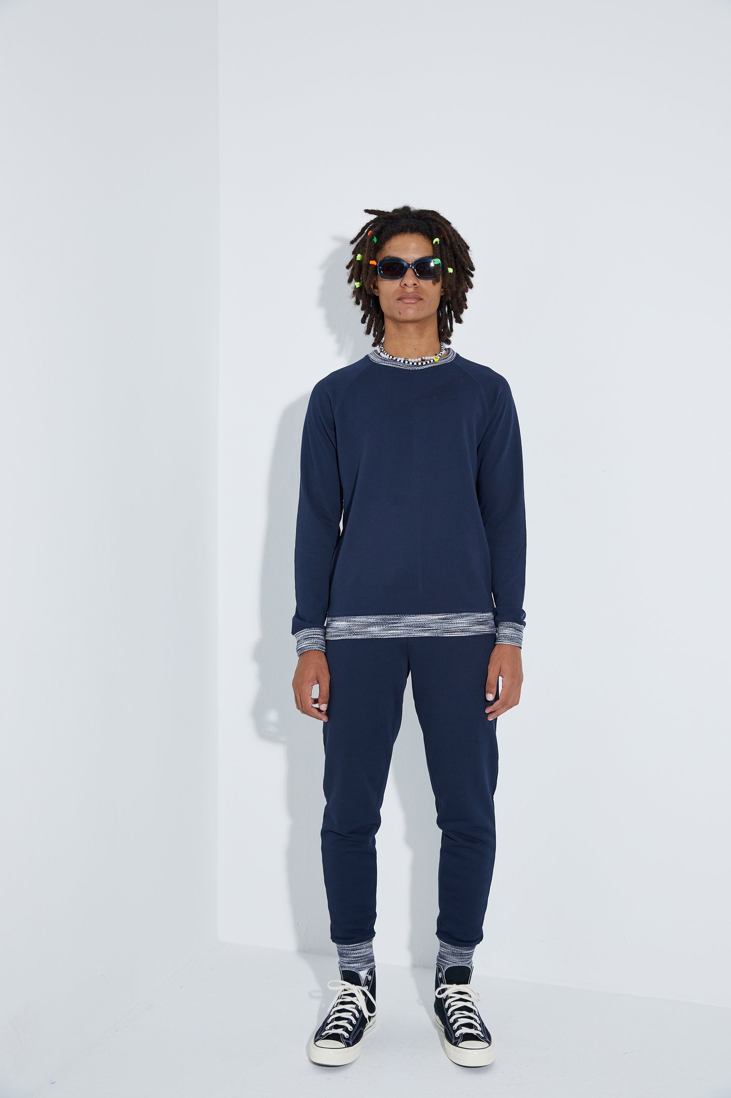 Load image into Gallery viewer, Knit Sweatshirt- Navy
