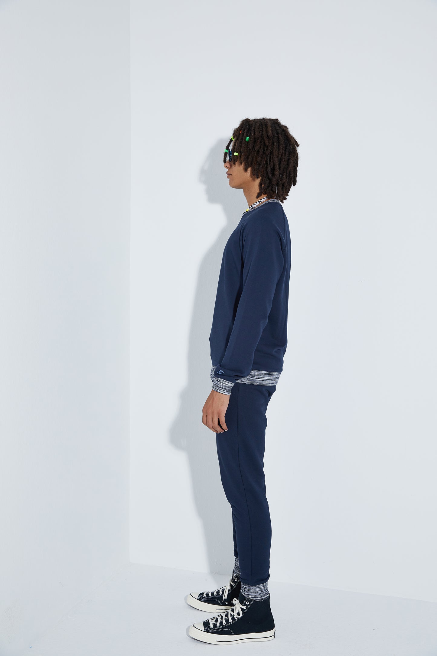 Knit Sweatshirt- Navy