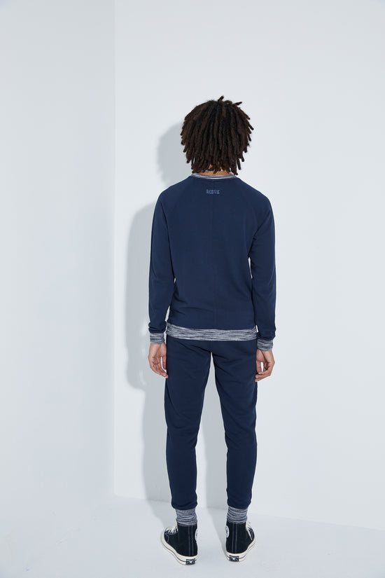 Load image into Gallery viewer, Knit Sweatshirt- Navy
