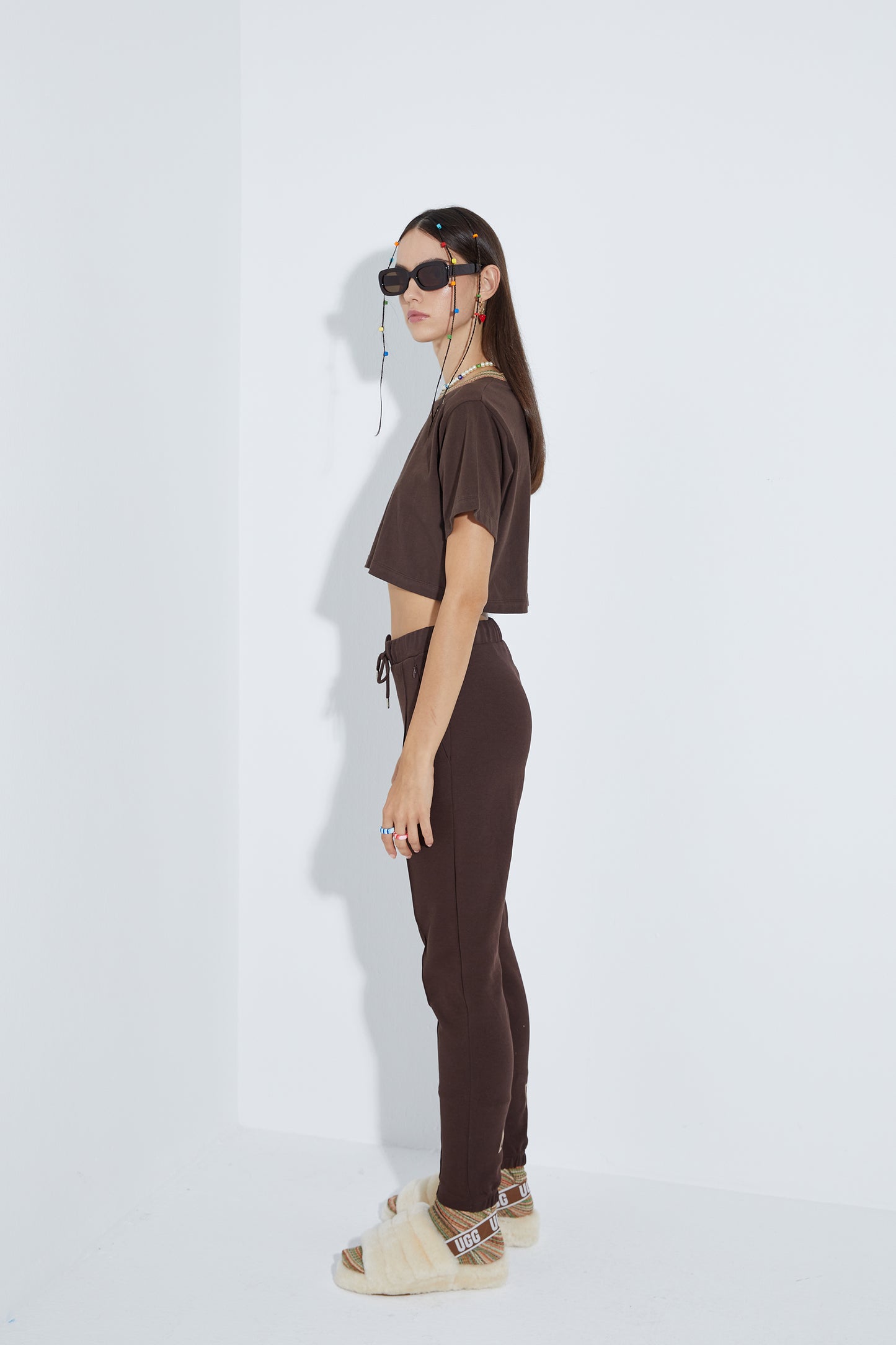 High Density Crop T-Shirt - Brown
