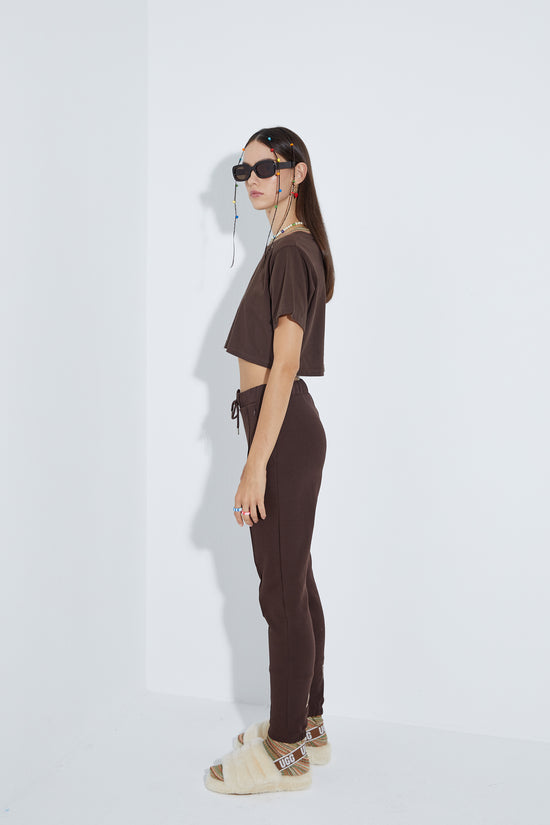 High Density Crop T-Shirt - Brown