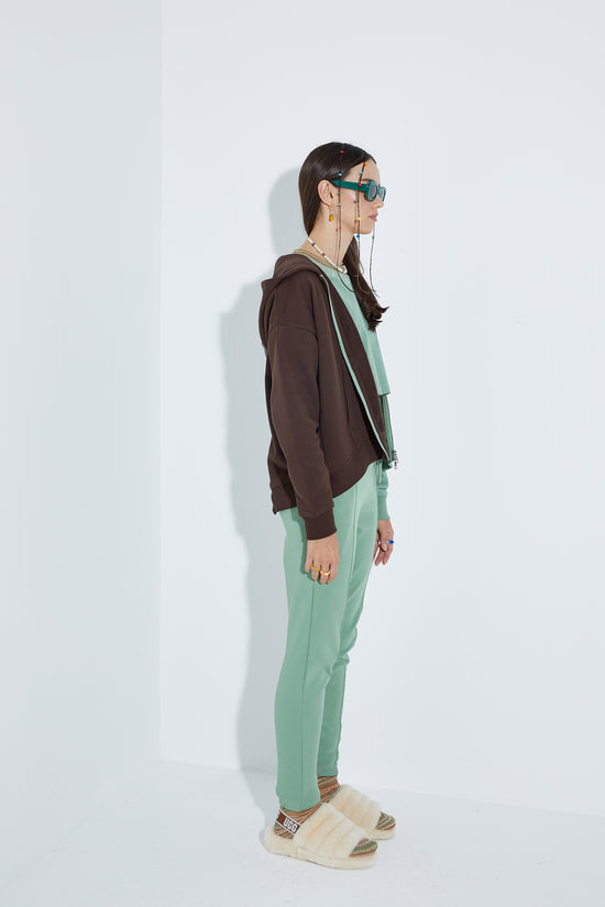 Birdeye Zipper Sweatshirt-Jade/Dark Oak