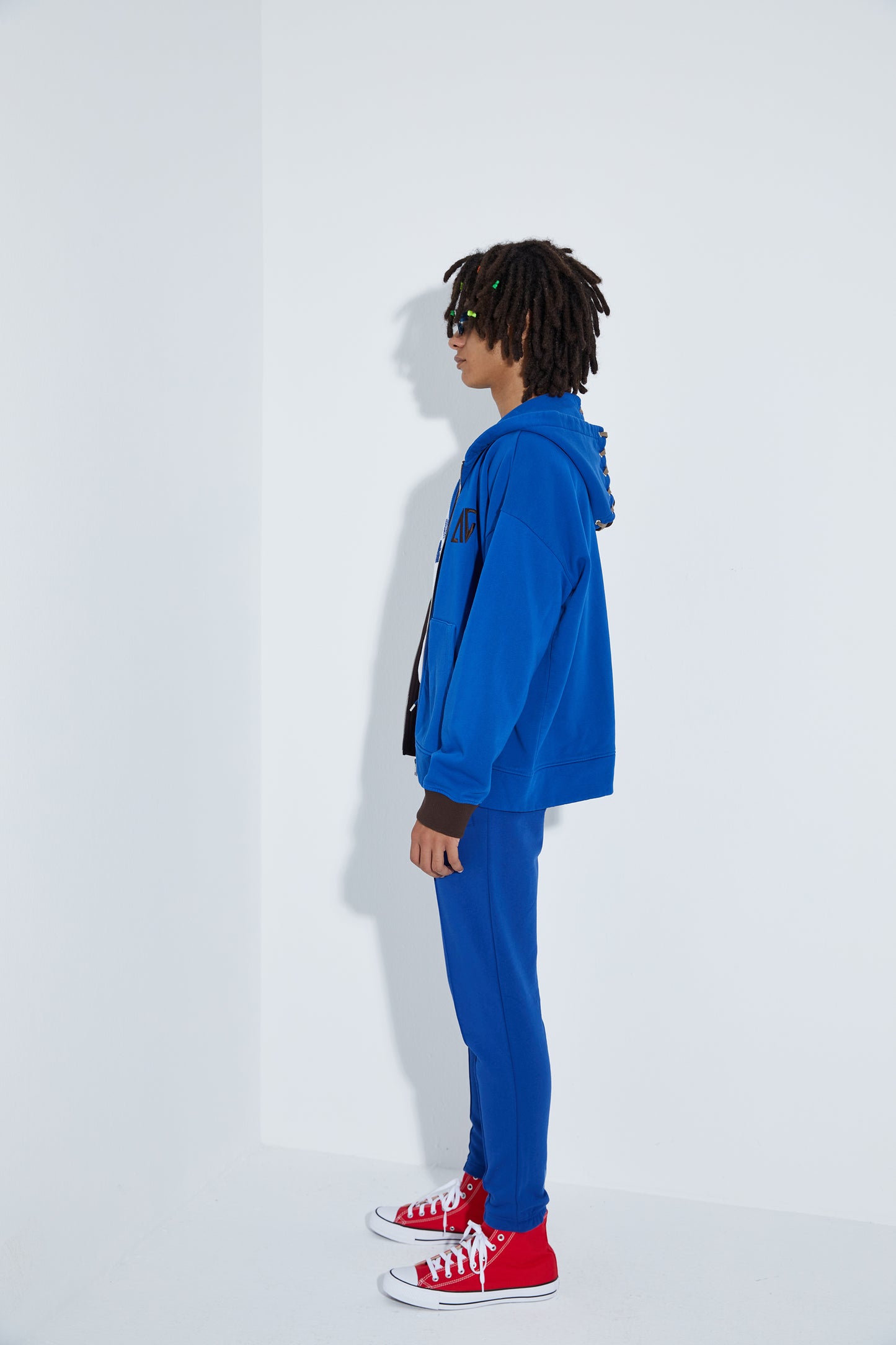 Birdeye Zipper Sweatshirt - Dark Oak/Lazuli Blue