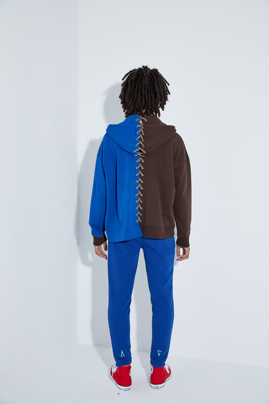 Birdeye Zipper Sweatshirt - Dark Oak/Lazuli Blue