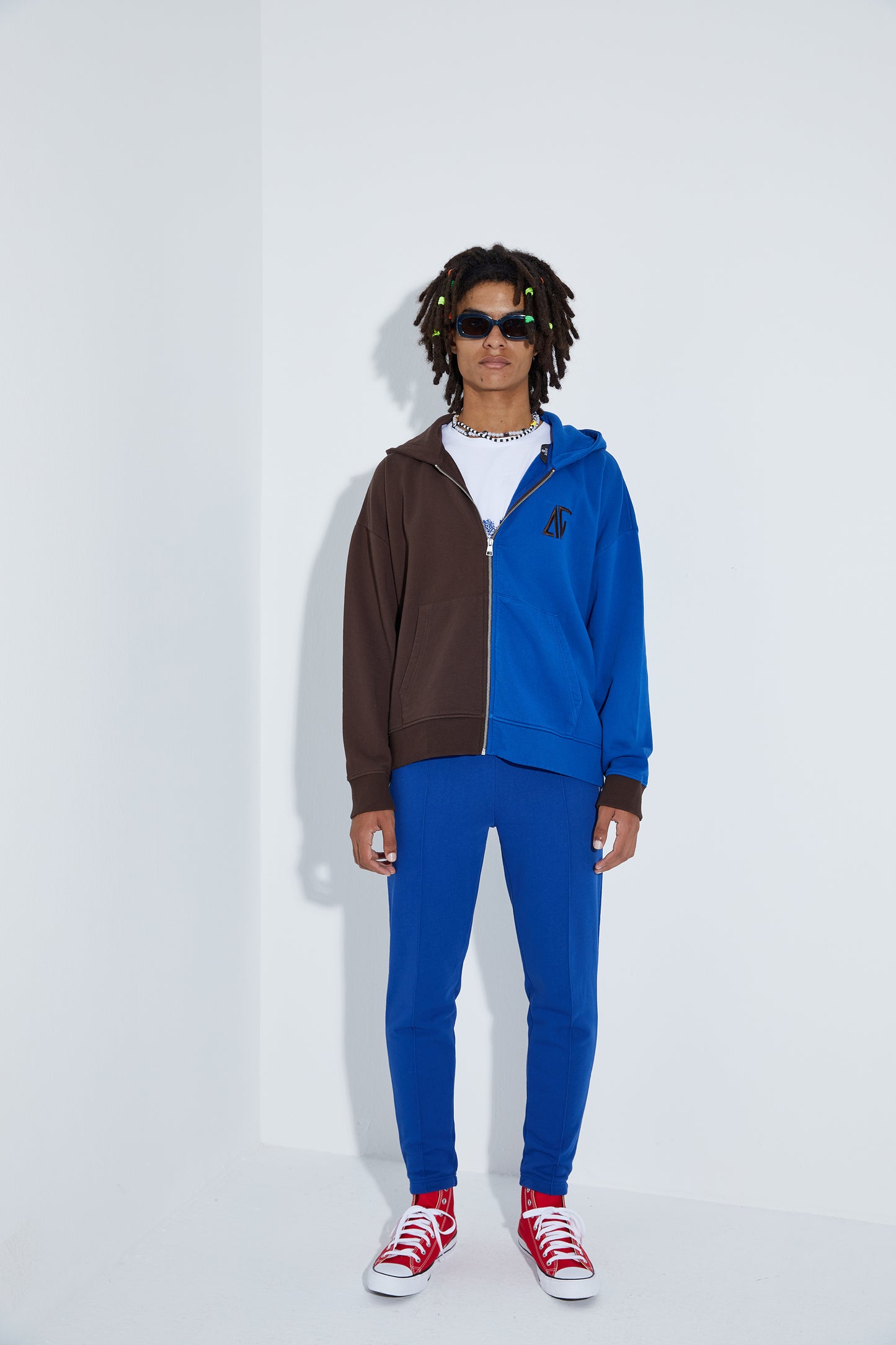 Birdeye Zipper Sweatshirt - Dark Oak/Lazuli Blue