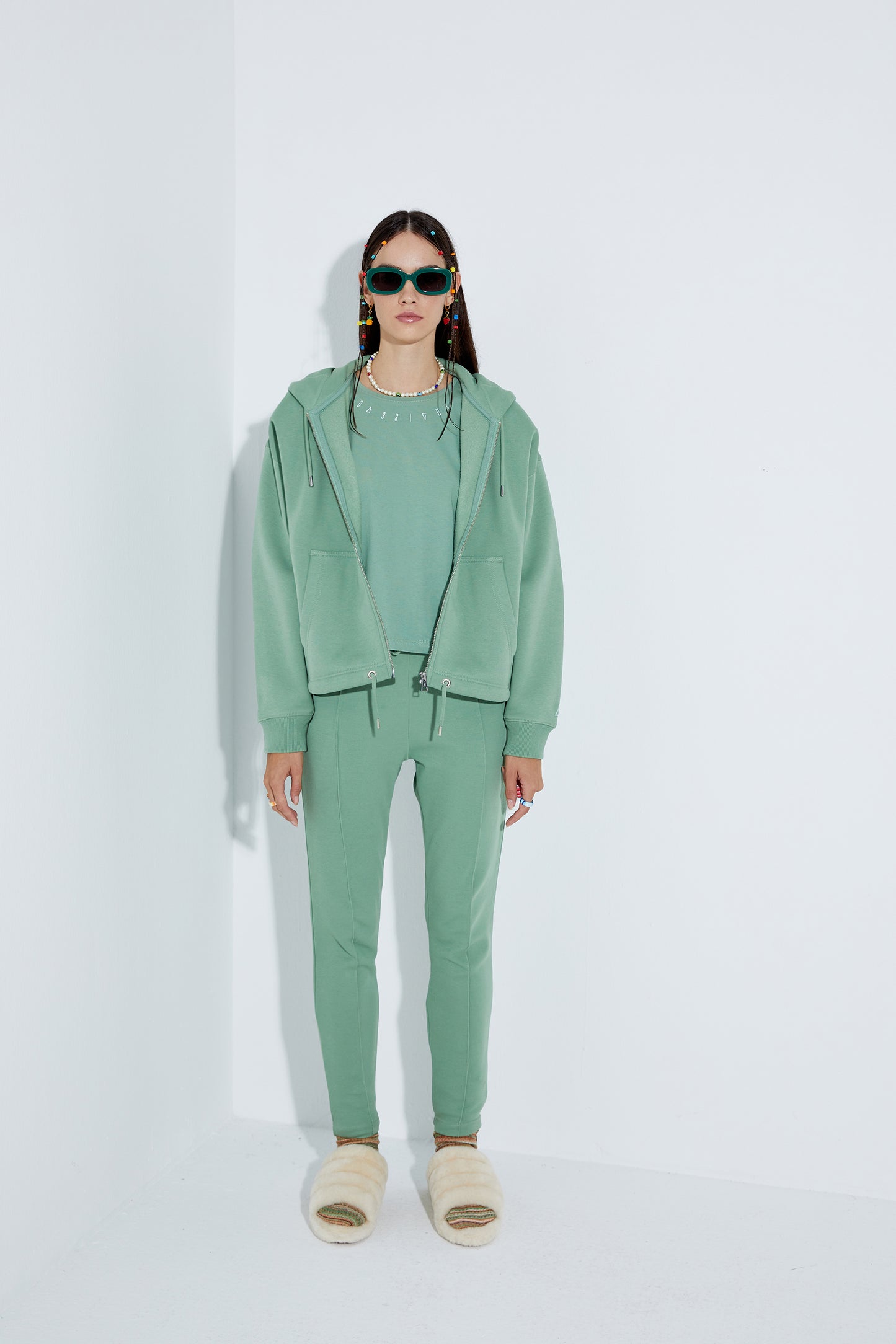 Dyna Zipper Hoodie - Jade