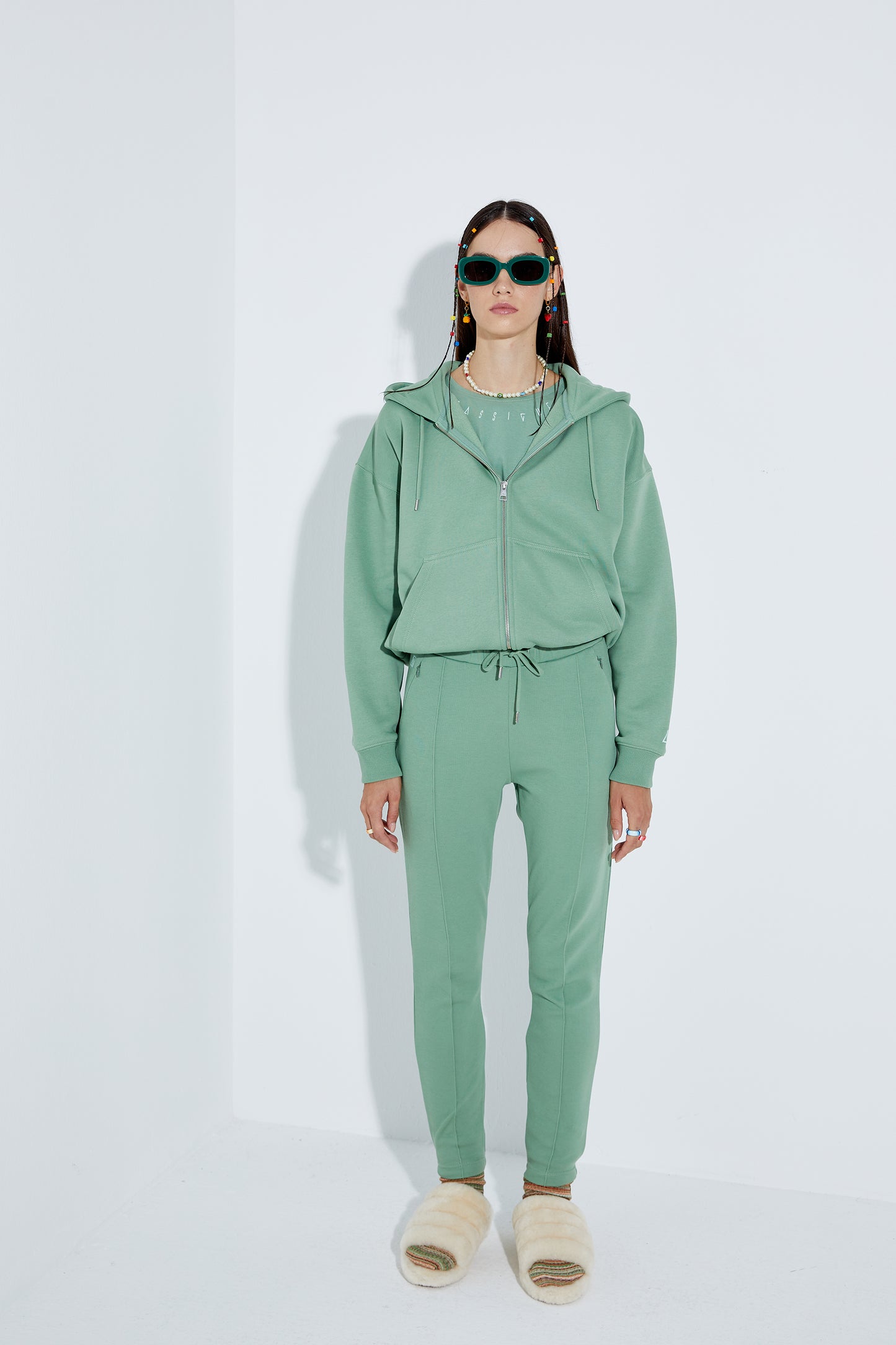 Dyna Zipper Hoodie - Jade