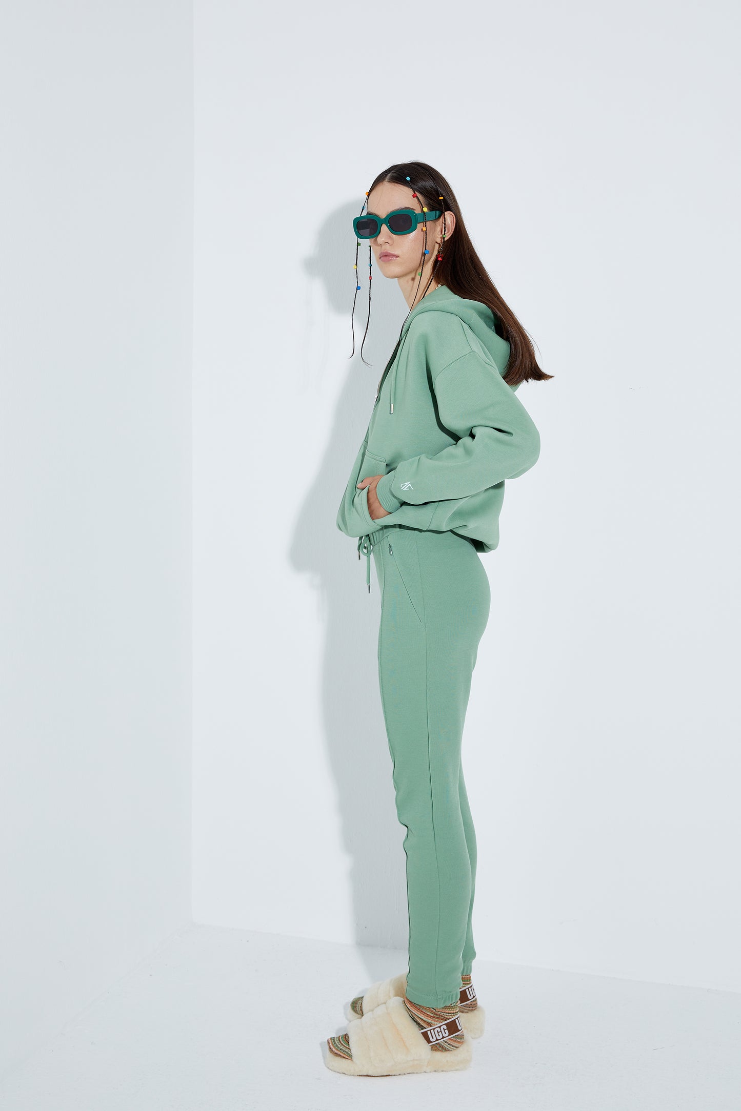 Dyna Zipper Hoodie - Jade