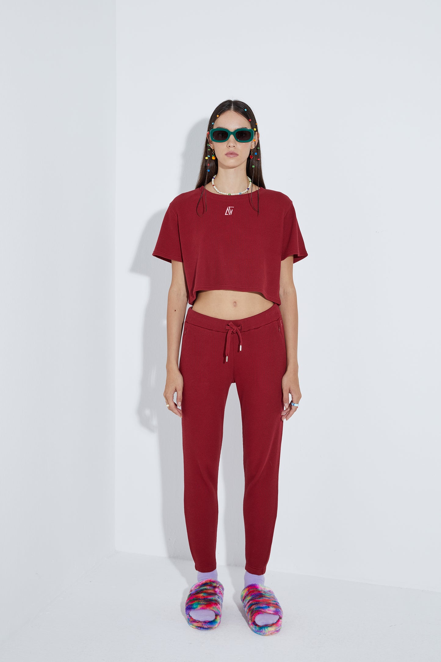Waffle T-Shirt - Wine