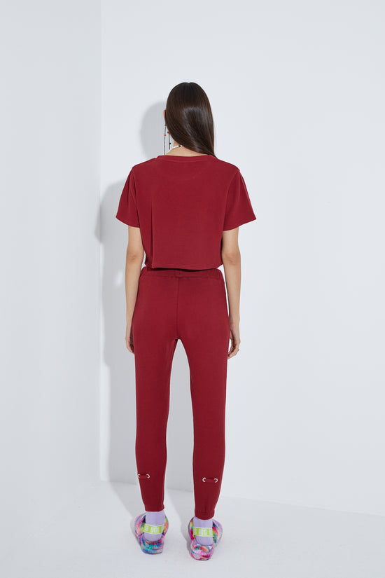 Load image into Gallery viewer, Waffle Sweatpants - Wine
