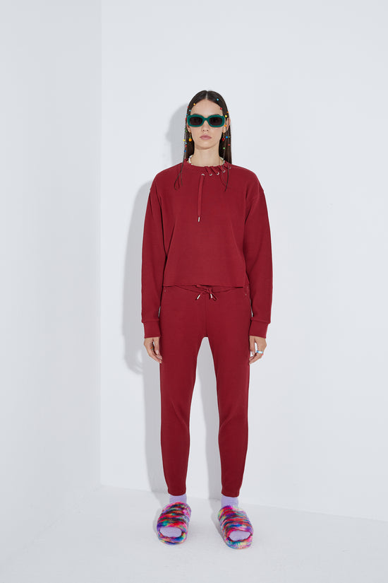 Waffle Sweatshirt - Wine