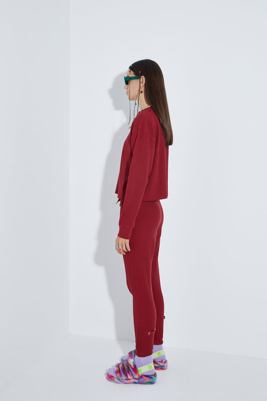 Waffle Sweatshirt - Wine