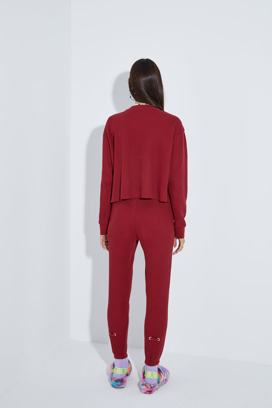 Waffle Sweatshirt - Wine