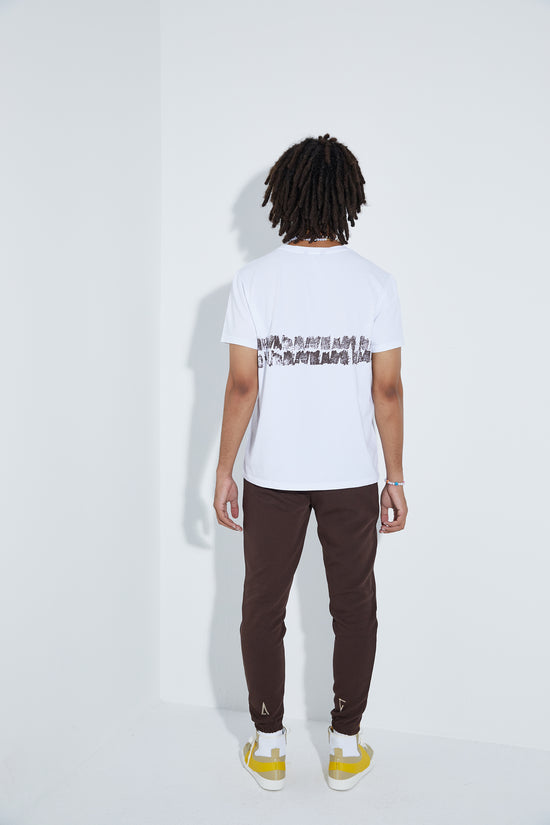 Batik T-shirt - Beyaz/Kahverengi