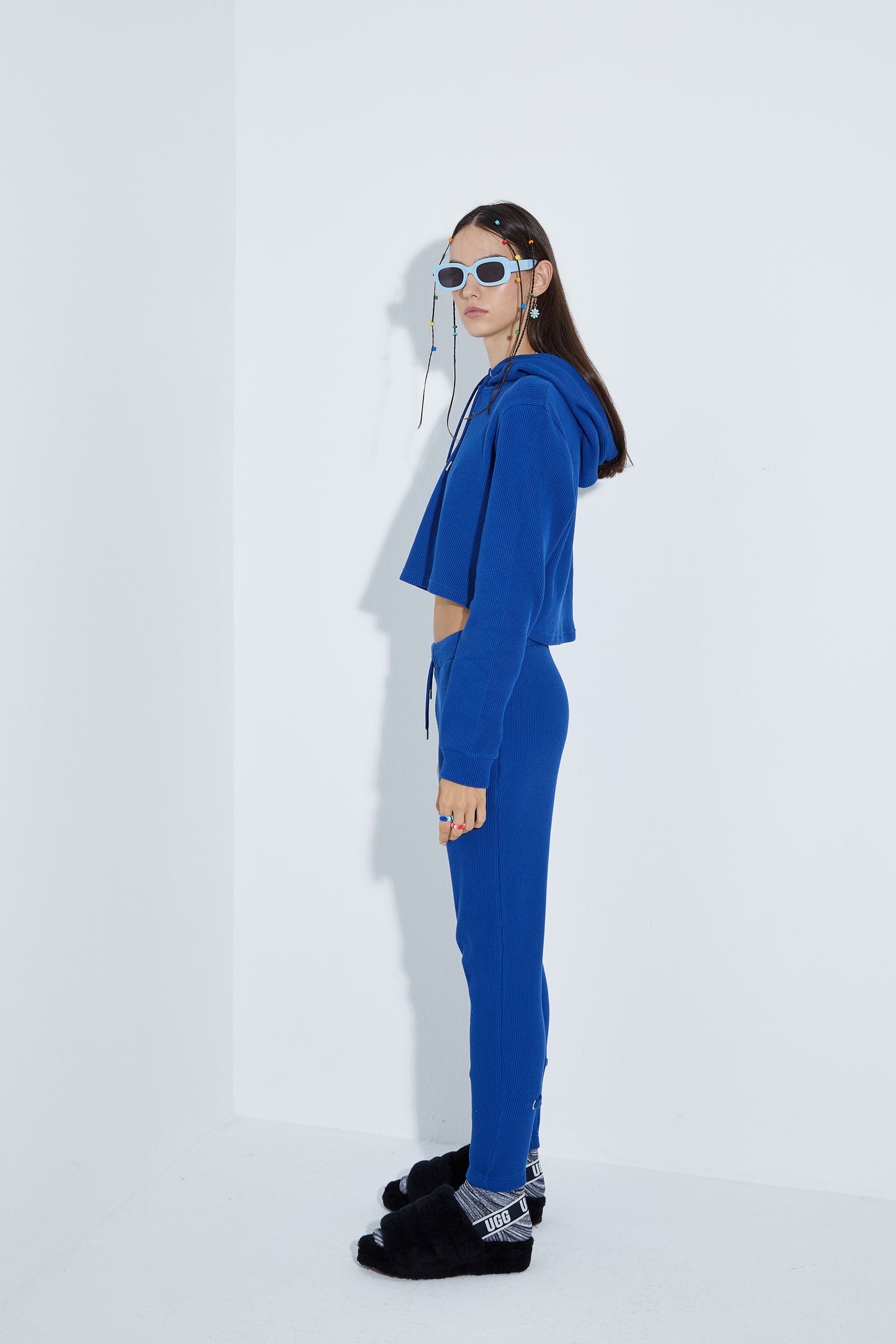 Waffle Hoodie - Lazuli Blue