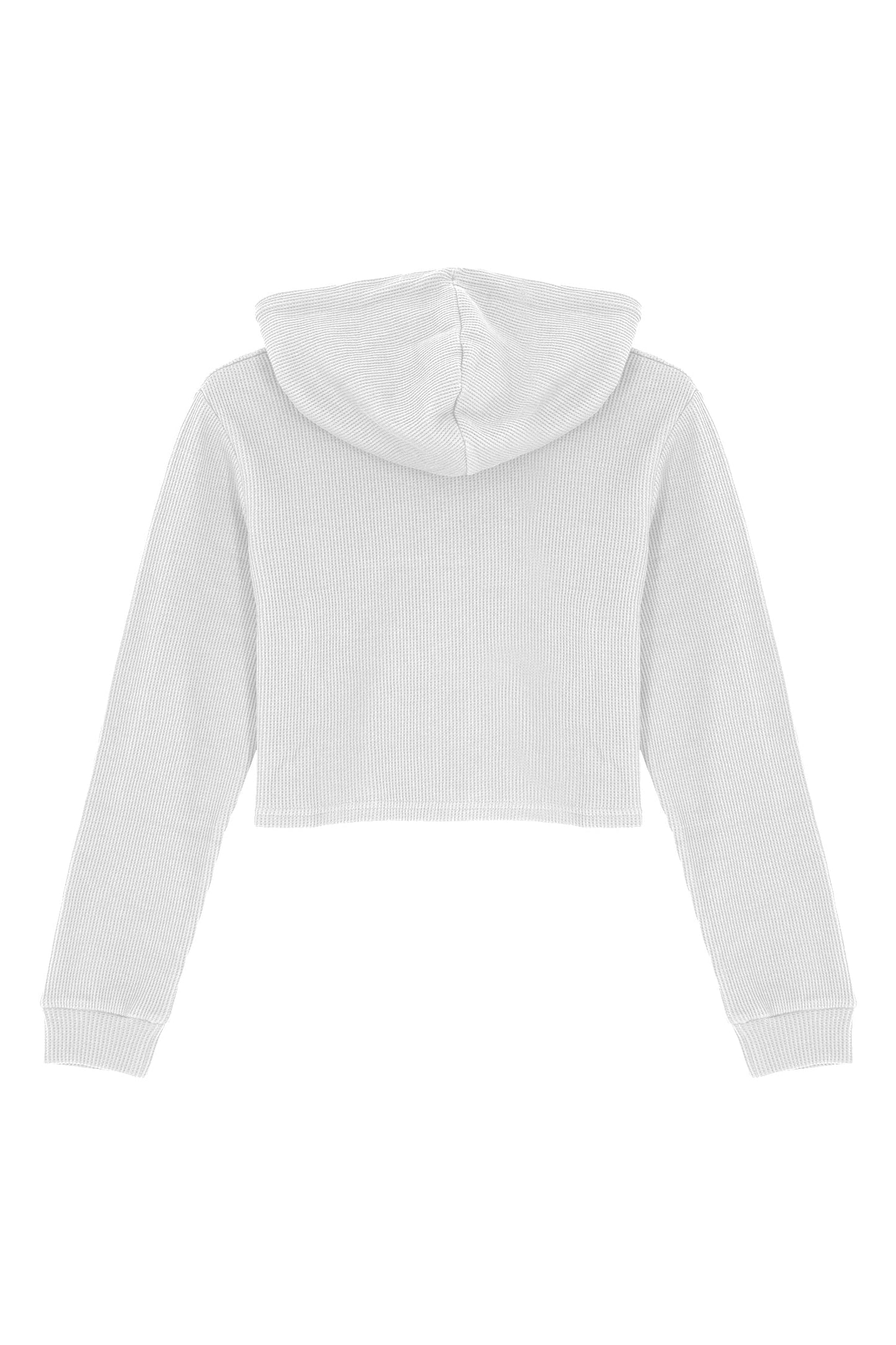 Waffle Kapüşonlu Sweatshirt - Beyaz